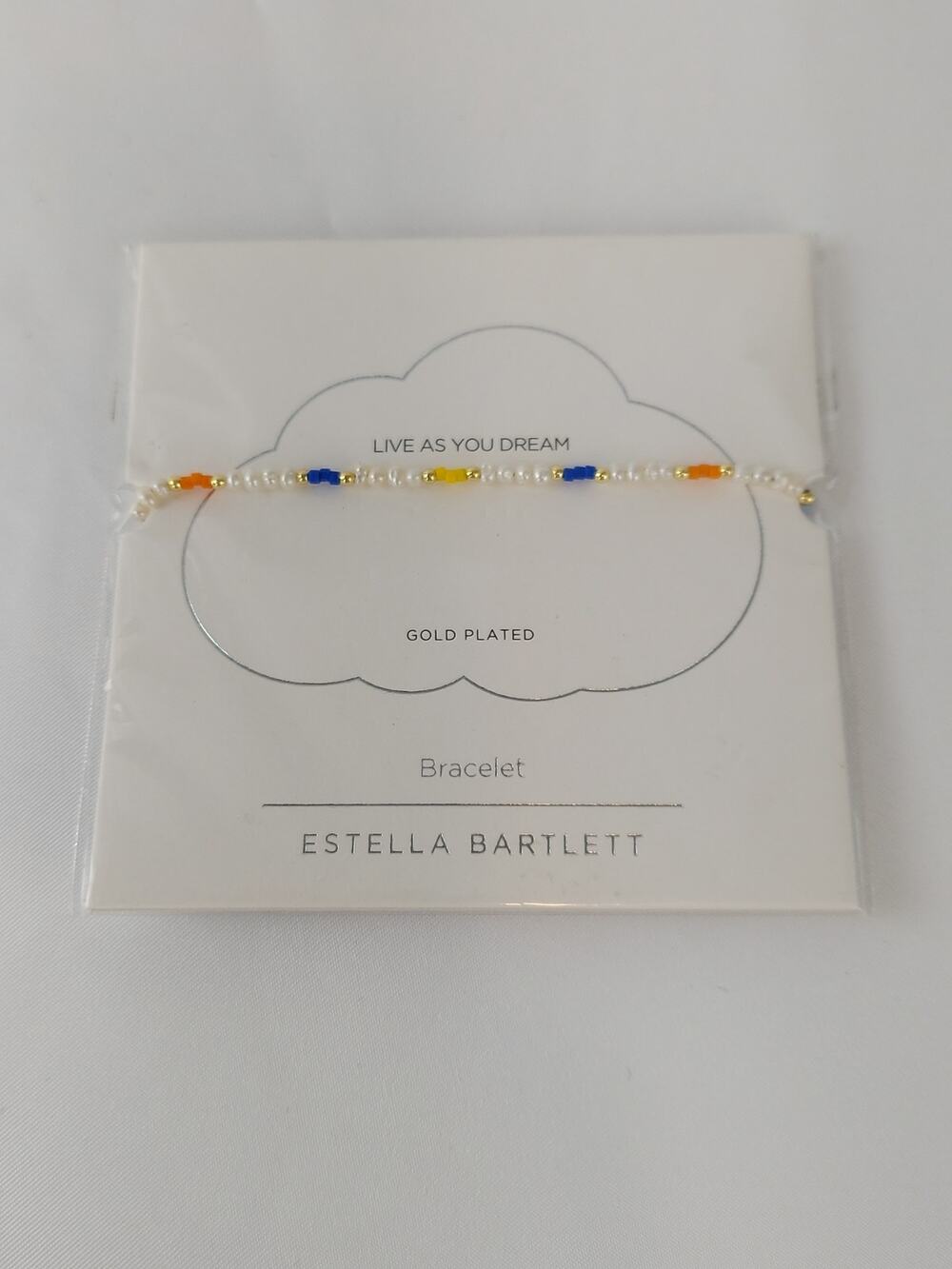 Estella Bartlett Gold Plated Pearl & Color Pop Beaded Slider Bracelet